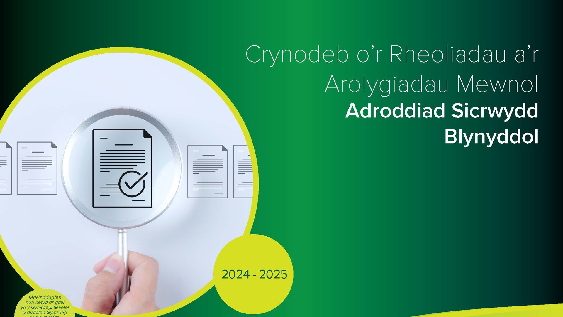 Rheoleiddio Allanol a Sicrwydd